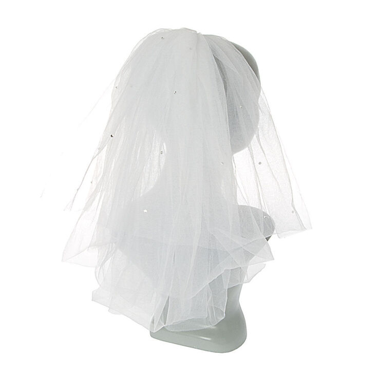 Shoulder Length Bridal Veil - White,