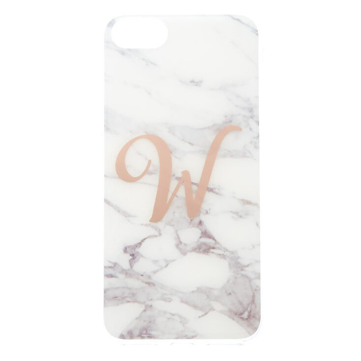 Marble W Initial Phone Case - Fits iPhone 6/7/8,
