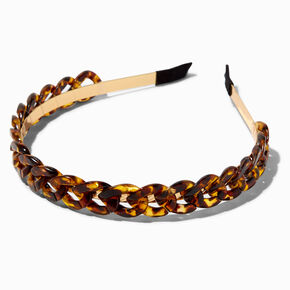 Brown Tortoiseshell Chain Link Headband,