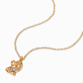 Gold Zodiac Symbol Pendant Necklace - Leo,