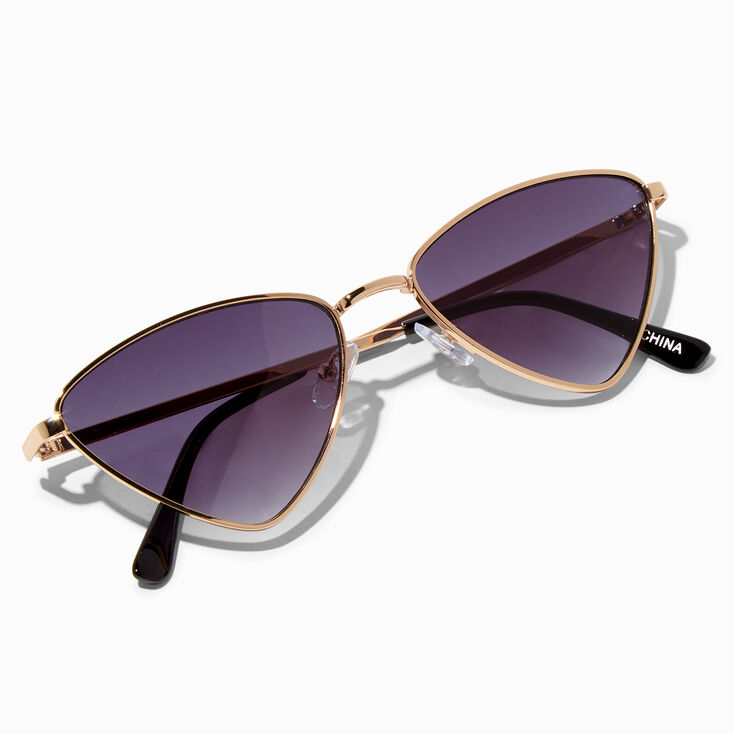 Gold Triangular Frame Sunglasses,