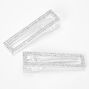 Silver Rhinestone Rectangle Hair Clips - 2 Pack,