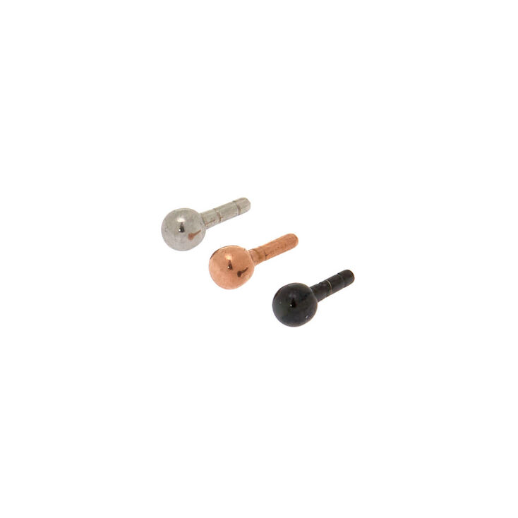 Mixed Metal 16G Interchangeable Labret Studs - 3 Pack,
