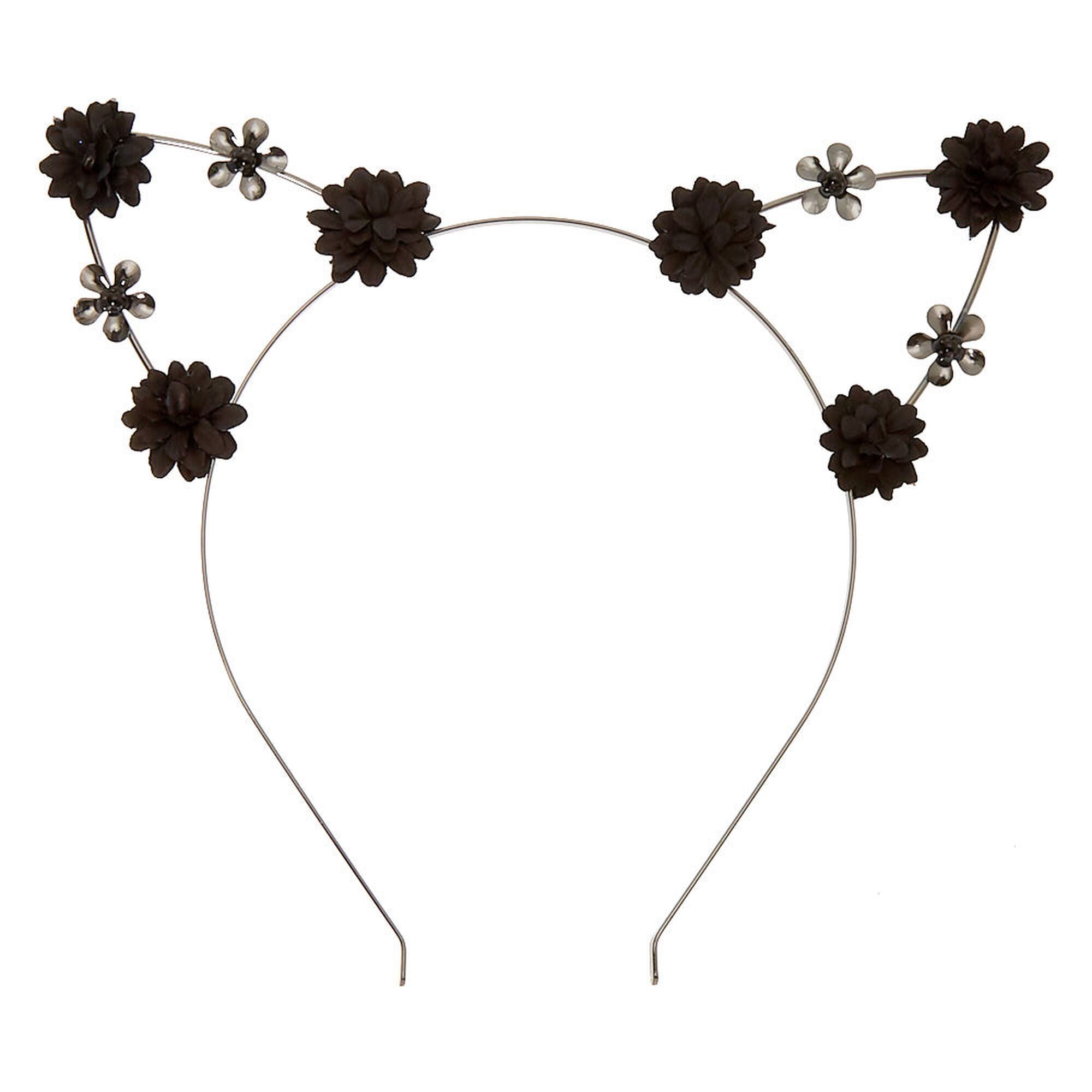 Hematite Flower Girl Cat Ears Headband Black Icing Us