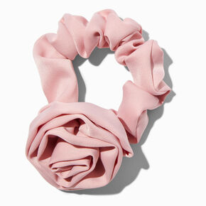 Blush Pink Silky Rose Hair Scrunchie,