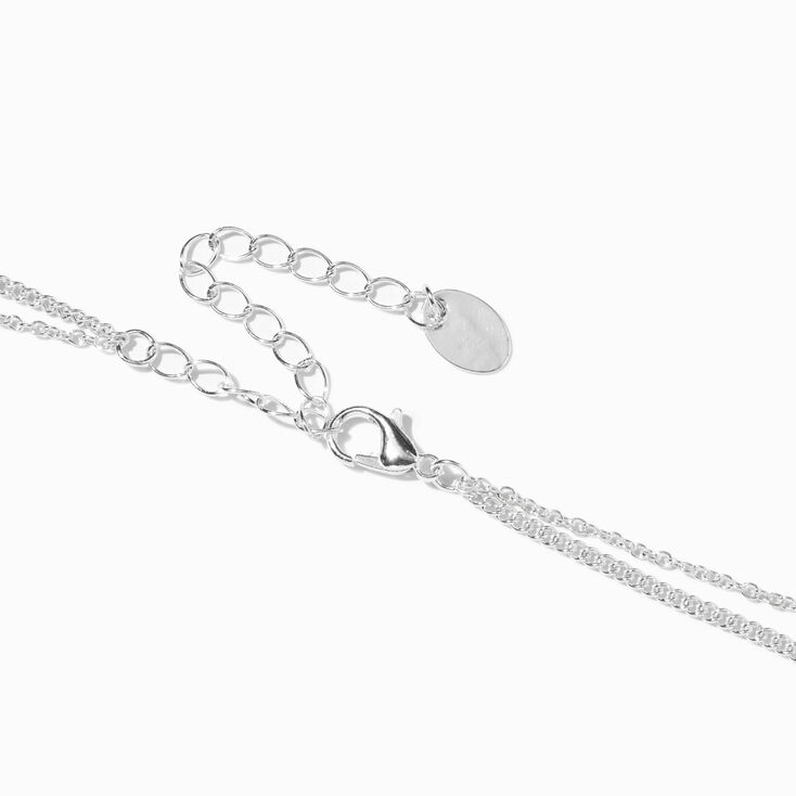 Silver Key &amp; Lock Pink Heart Chain Black Tattoo Multi-Strand Choker Necklace,