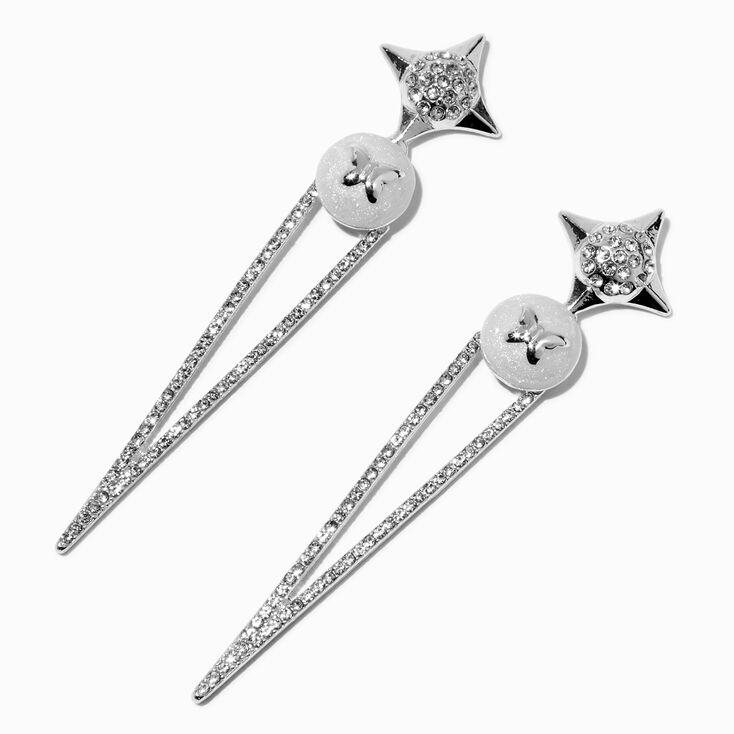 Silver-tone Butterfly Spike 3&quot; Drop Earrings,