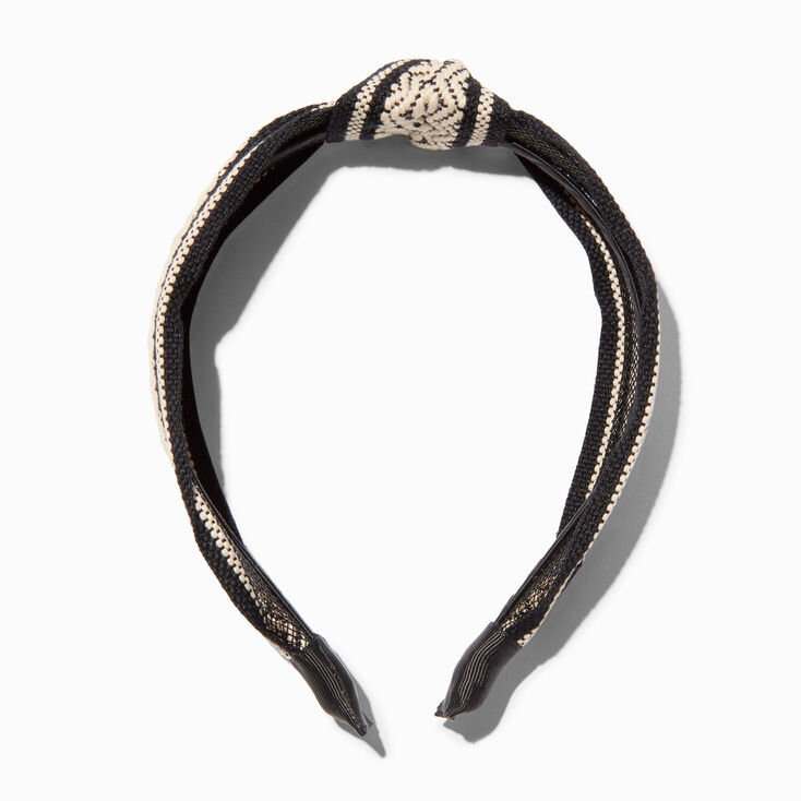 Black Woven Tribal Knotted Headband,