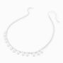 Silver-tone Beaded Pearl Confetti Necklace ,