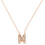 Rose Gold Embellished Initial Pendant Necklace - M,