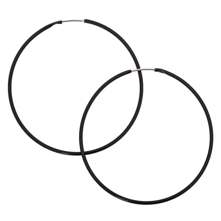 40MM Hoop Earrings - Black,