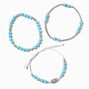 Turquoise Bead &amp; Seashell Bracelet Set - 3 Pack ,