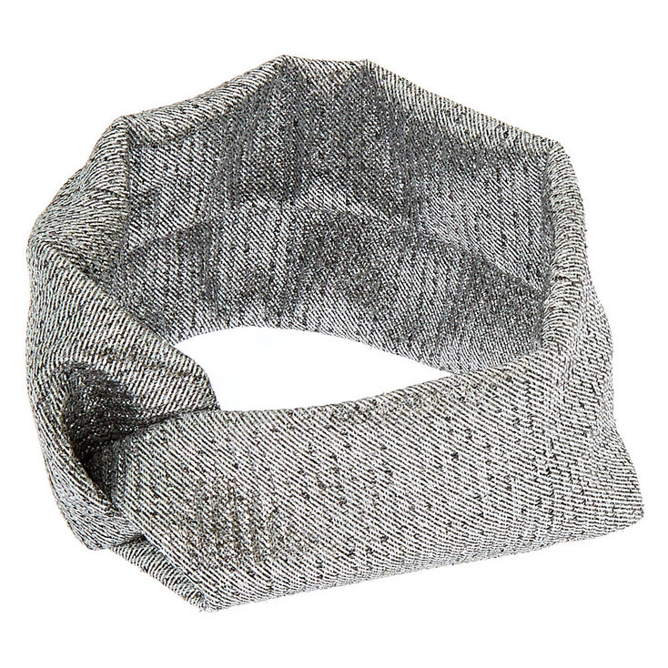 Wide Jersey Foil Headwrap - Silver,