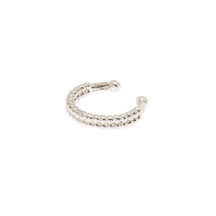 Silver 8MM Braided Faux Cartilage Earring,