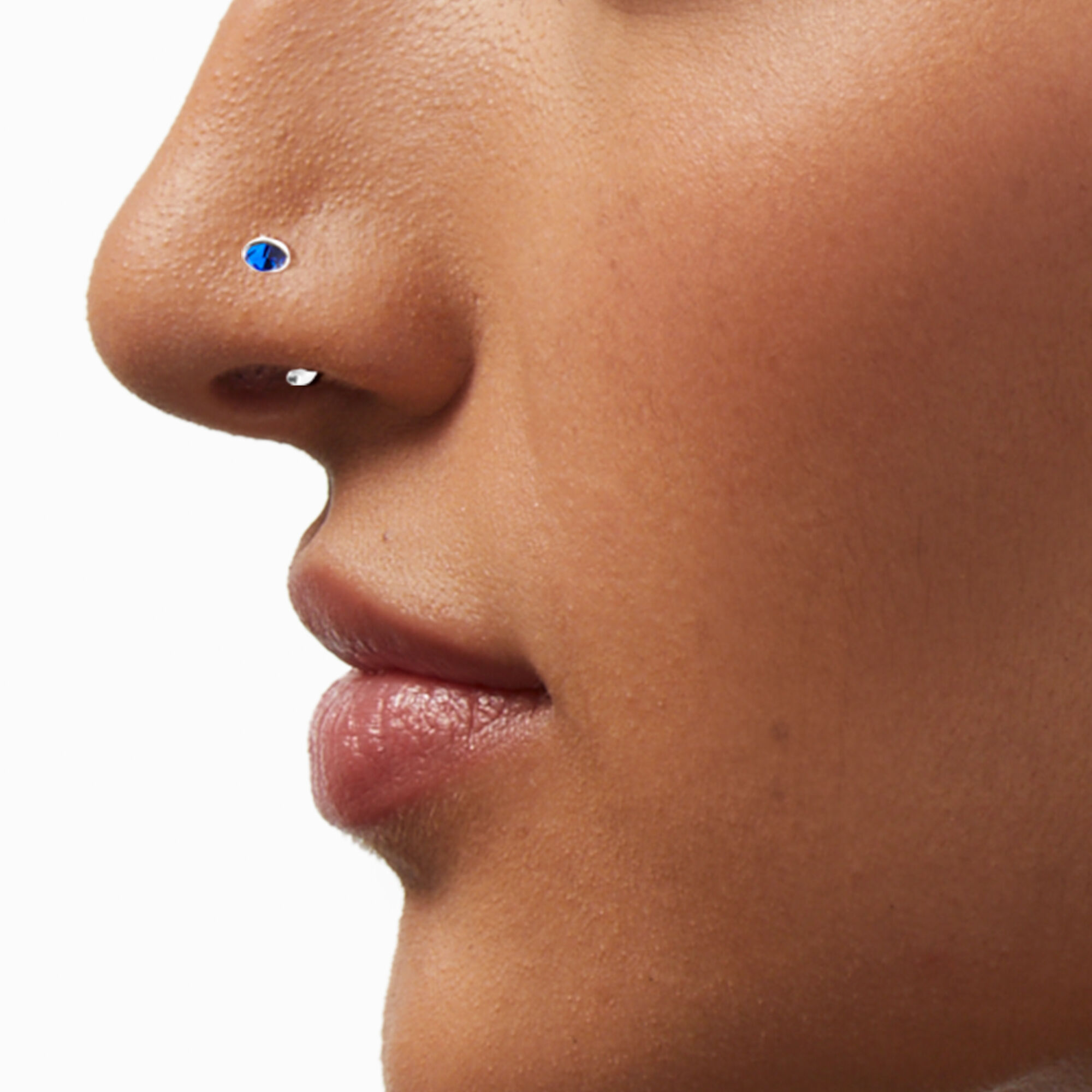 Blue nose ring sale stud