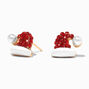 Gold Faux Pearl Santa Hat Stud Earrings,