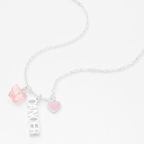 Silver Zodiac Charm Pendant Necklace - Cancer,