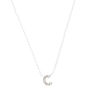 Silver Embellished Initial Pendant Necklace - C,