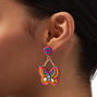 Pink Beaded Butterfly 2&quot; Drop Earrings,