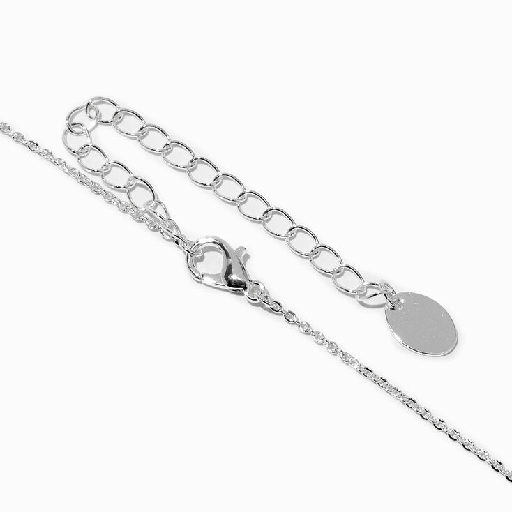 Crystal Bow Silver-tone Pendant Necklace,