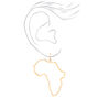 Gold Africa Outline 3&quot; Drop Earrings,