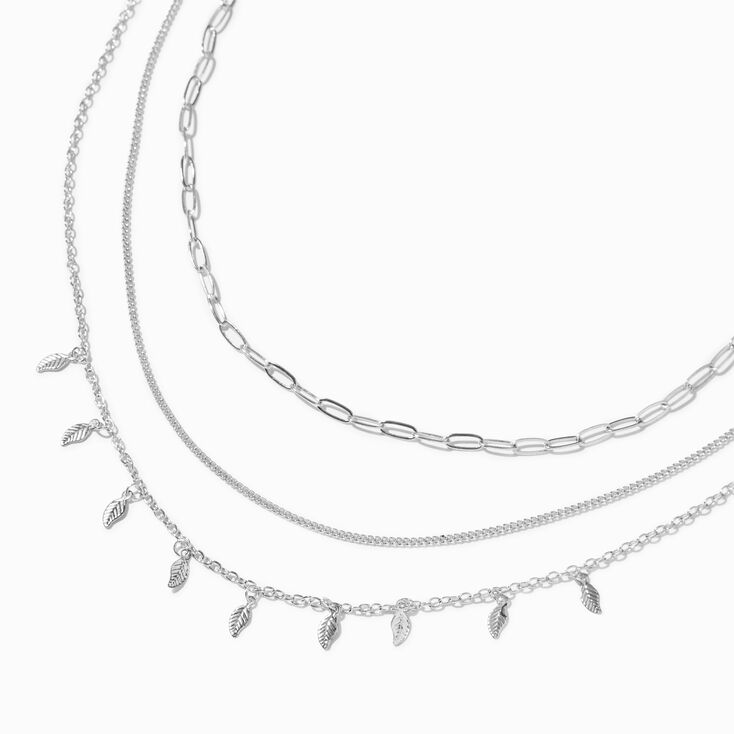 Silver Leaf Multi-Strand Necklace,