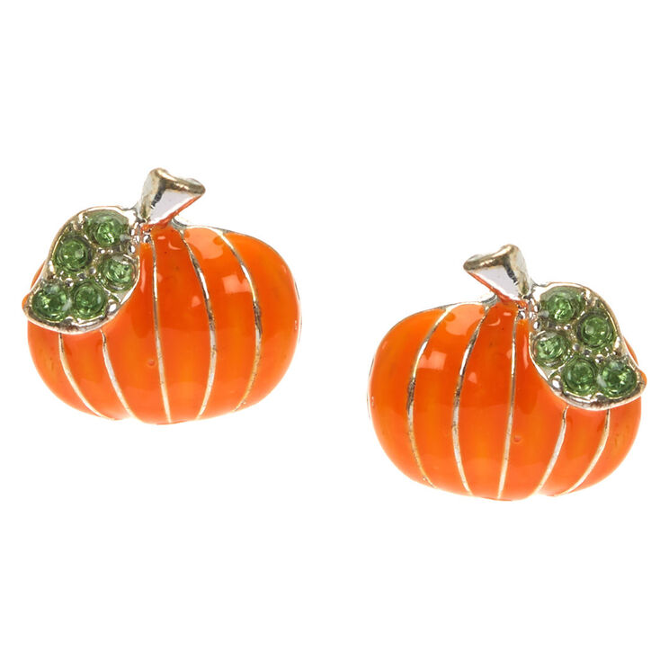 Pumpkin Stud Earrings - Orange,