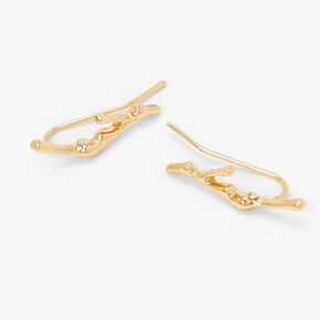 Gold Drip Ear Crawler Stud Earrings,