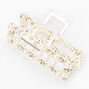Rhinestone &amp; Pearl Studded Rectangle Hair Claw,
