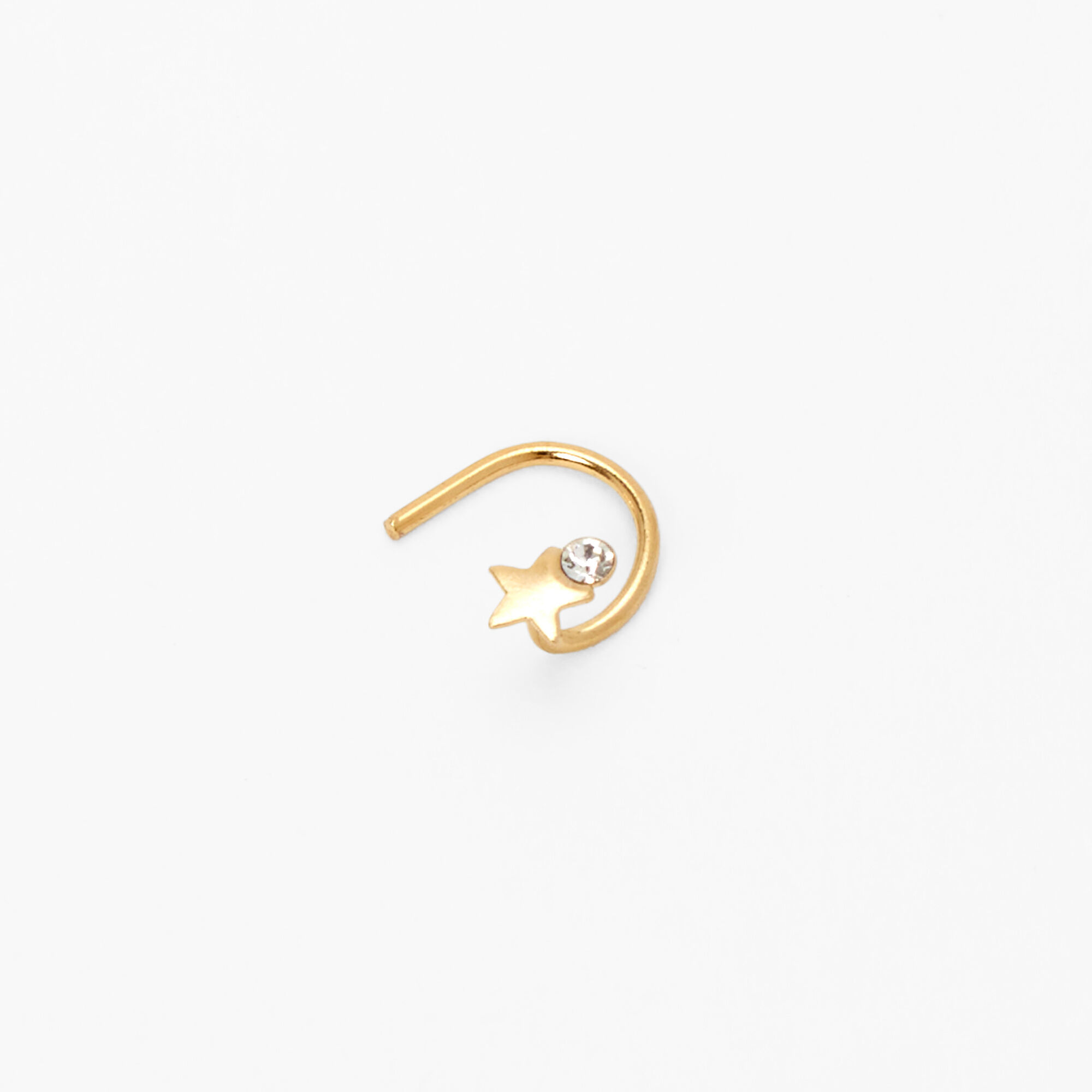 22g nose outlet ring gold