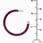 Purple Pav&eacute; Crystal 50MM Hoop Earrings,