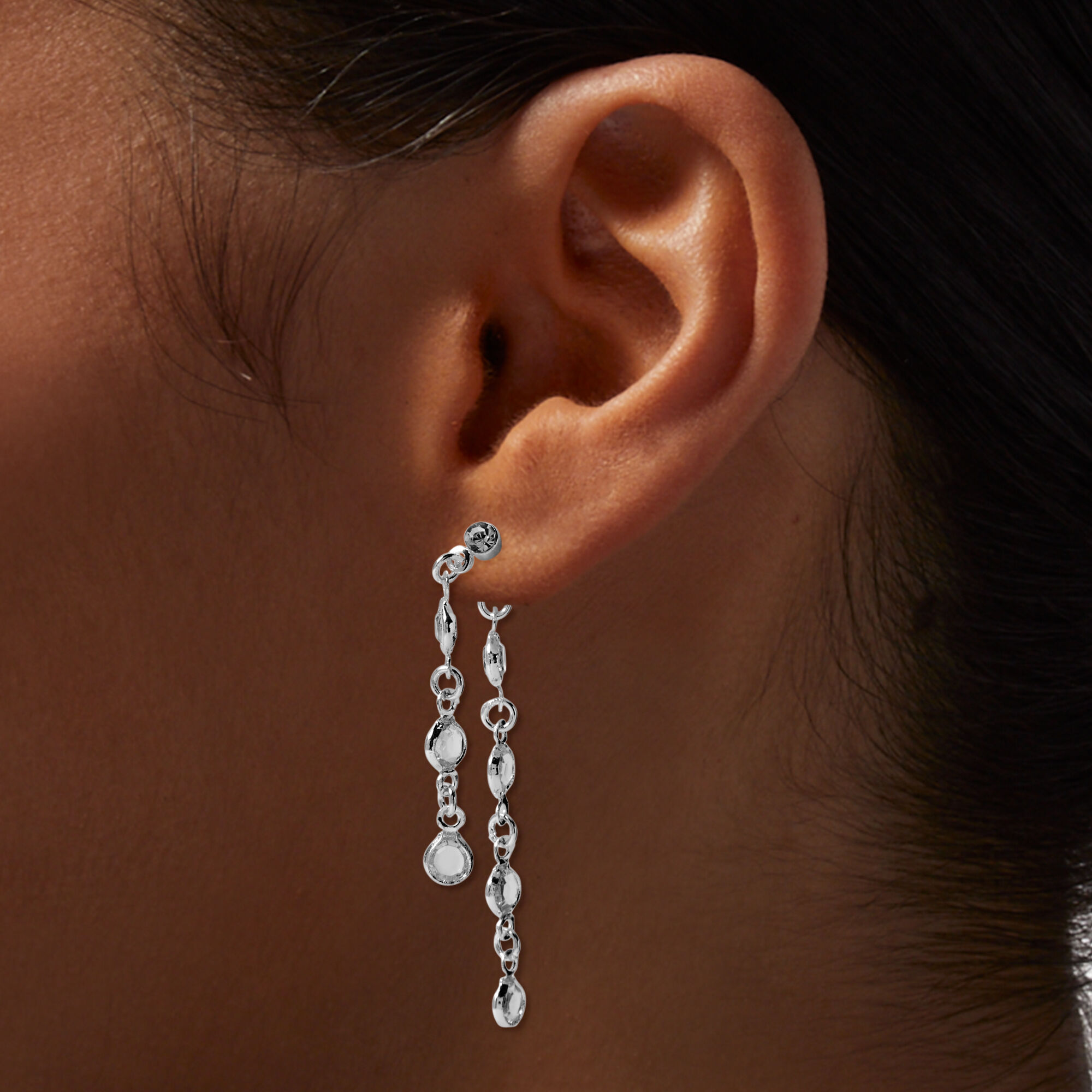 Crystal linear drop earrings shop