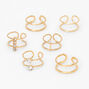 Gold Embellished Wire Ear Cuffs - 6 Pack,