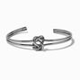 Hematite-tone Double Knot Cuff Bracelet,