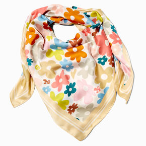 Retro Floral Square Scarf,