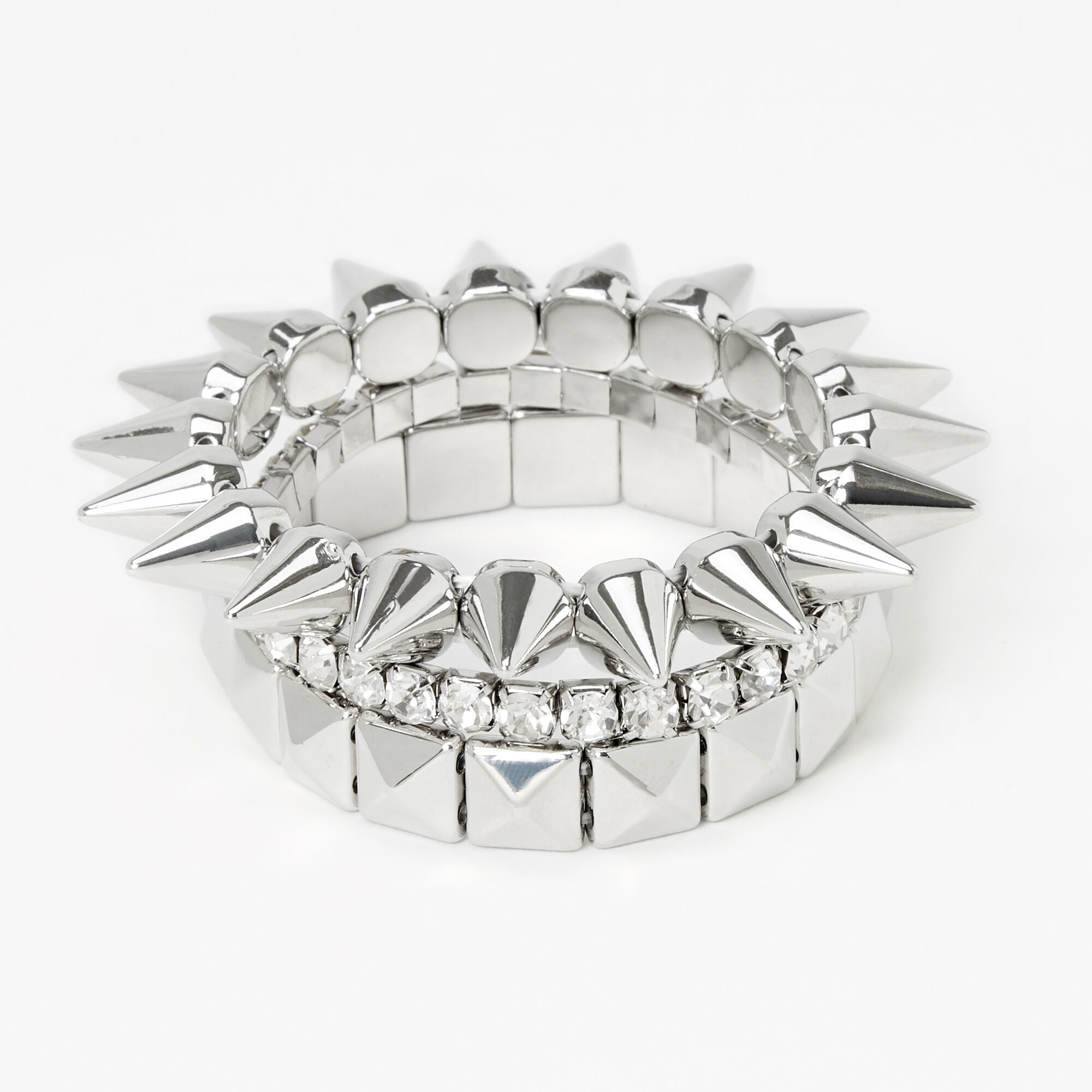 Spike bracelet silver online
