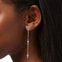 Gold Cubic Zirconia Baguette 2.5&quot; Linear Drop Earrings,