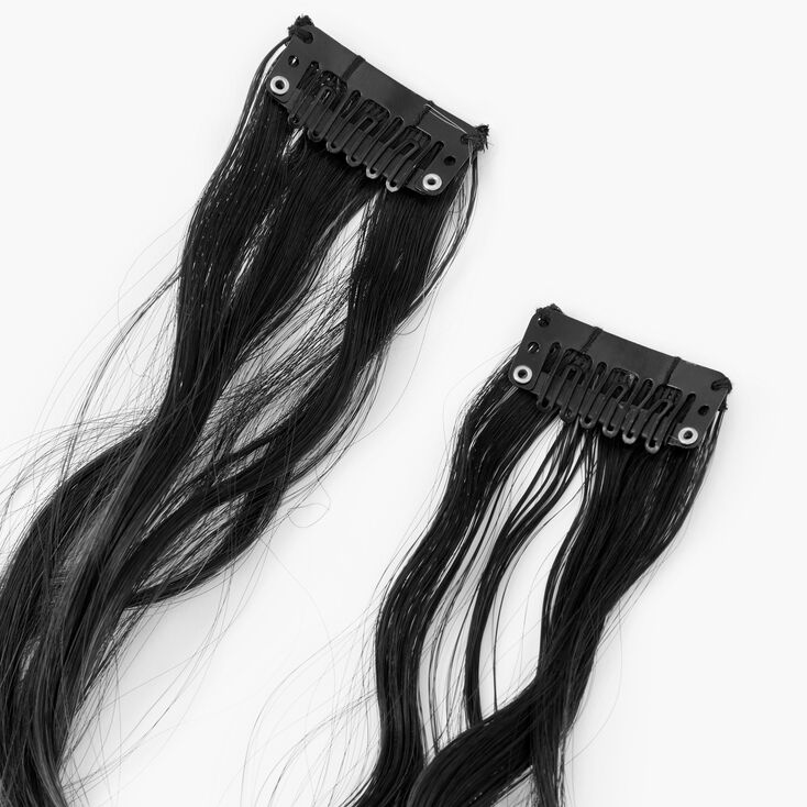 Black &amp; Gray Ombre Faux Hair Extension Clips - 2 Pack,