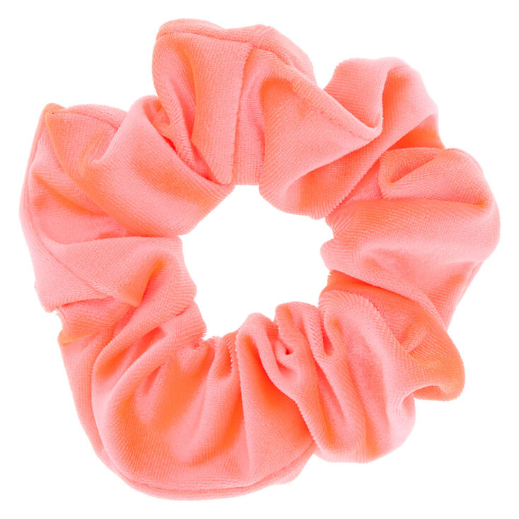 Velvet Hair Scrunchie - Neon Pink,