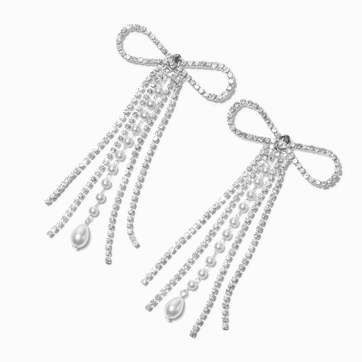 Gold 3.5" Chain & Ribbon Drop Earrings,
