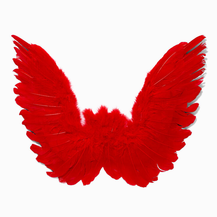 Red Feathery Angel Wings,