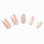 Extra Bling Long Square Vegan Faux Nail Set - 24 Pack,