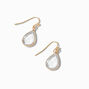 Gold-tone 1&quot; Clear Crystal Pear Drop Earrings,