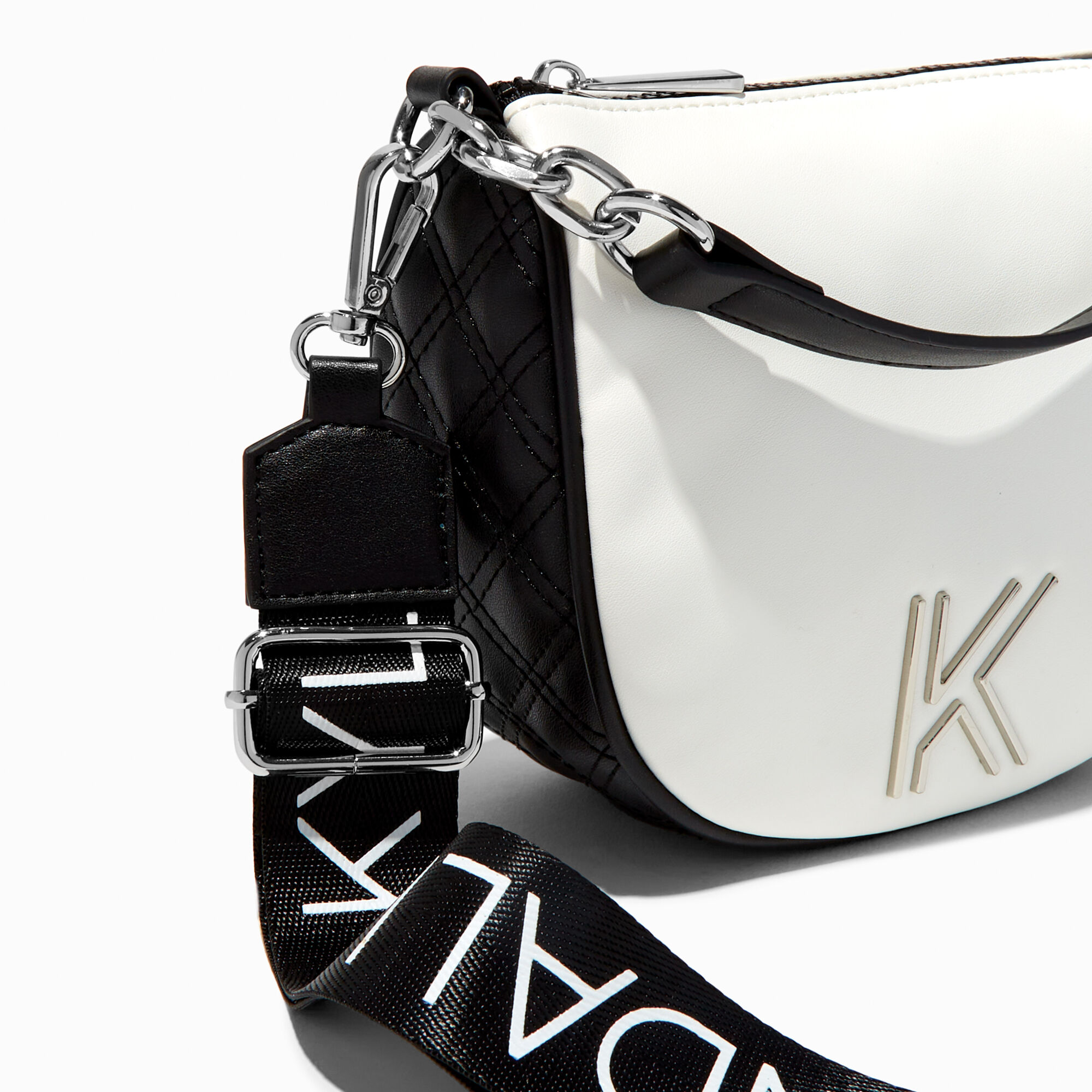Black & shop white crossbody bag