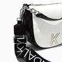 KENDALL + KYLIE Black &amp; White Colorblock Saddle Crossbody Bag,