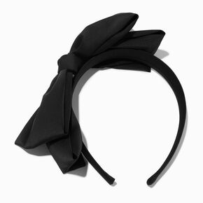 Black Silky Knotted Bow Headband,