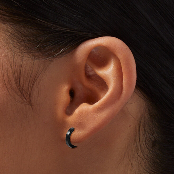 Icing Select Black Titanium 7MM Mini Hoop Earrings,