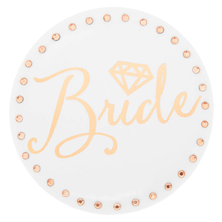 Rose Gold Bride Button,