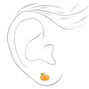 Sterling Silver Glitter Pumpkin Stud Earrings,