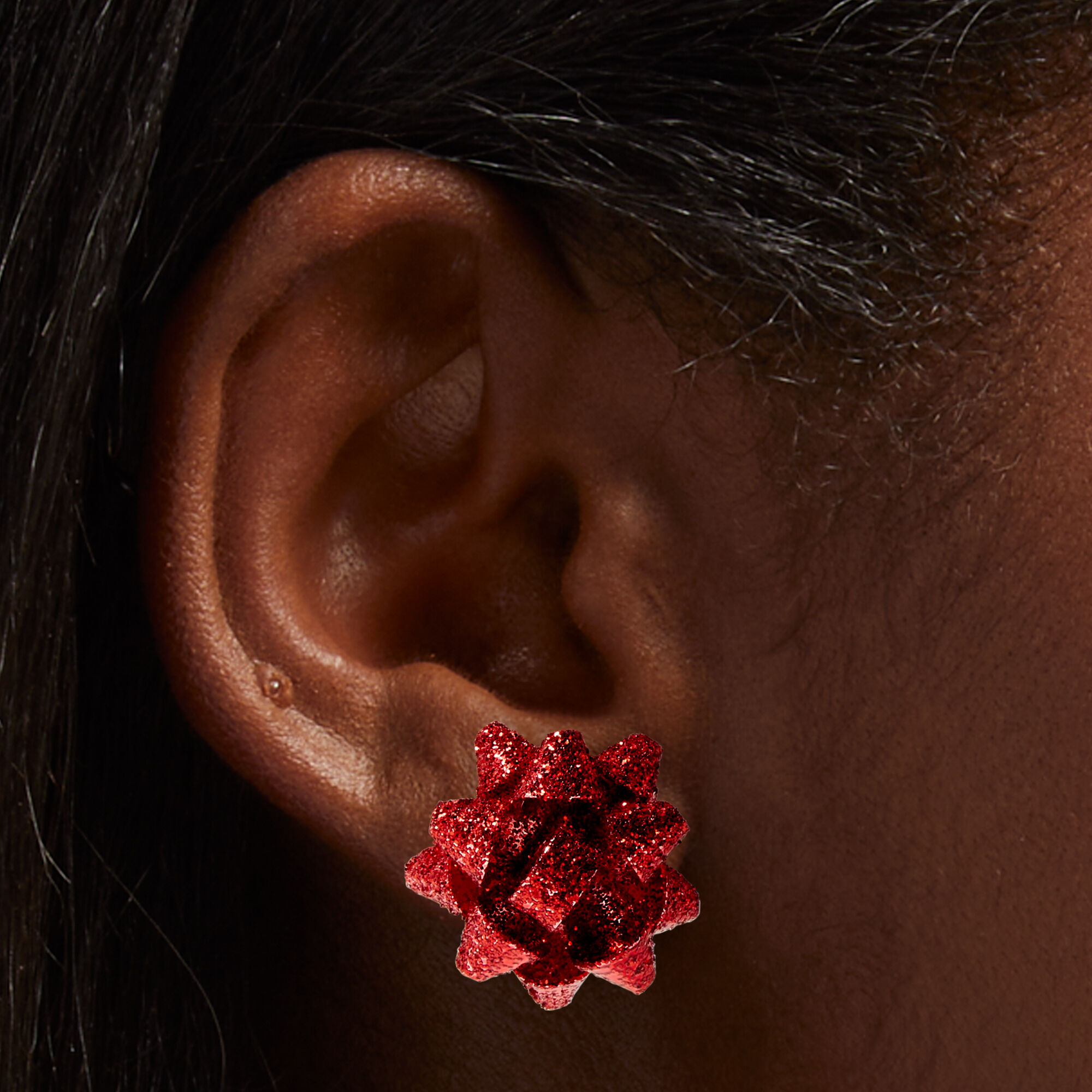 Christmas bow earrings discount